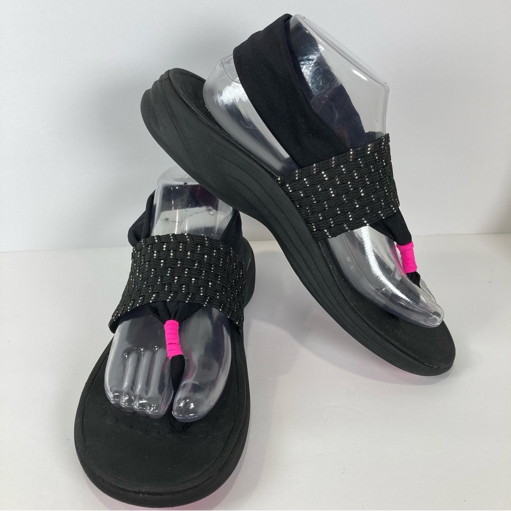 Vionic Serene Tia Pink Black Yoga Sling Back Sandals - Picture 7 of 16